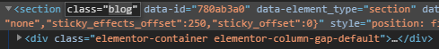screenshot of HTML code on a website