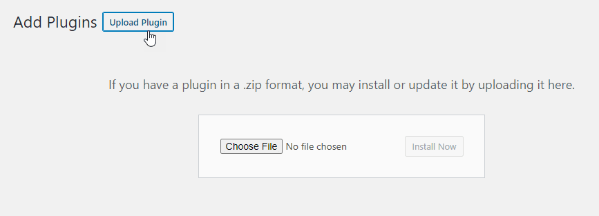 Upload plugin in zip format