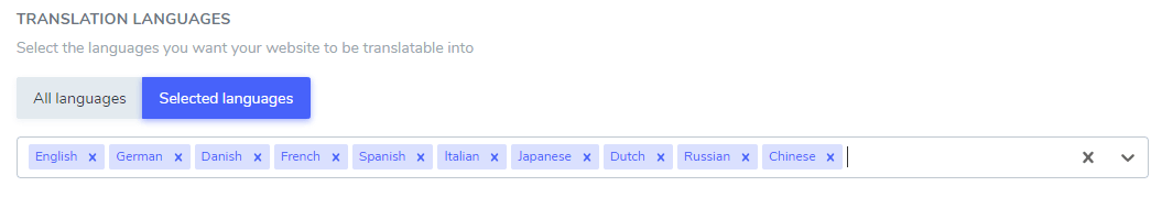 List of translation languages