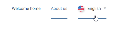 Mouse cursor hovering over English language option