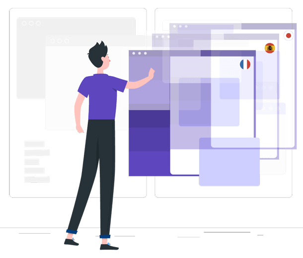 A person pointing at a large digital floor plan. The plan appears to be part of a larger digital interface.