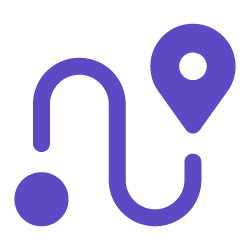 A gray map pin icon. Navigation and location symbol.