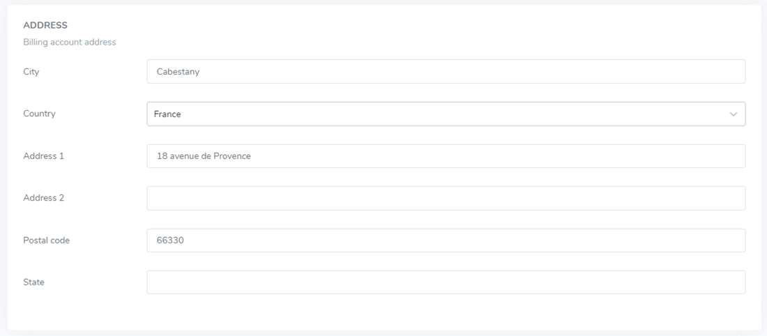 Screenshot of an online form for getting started