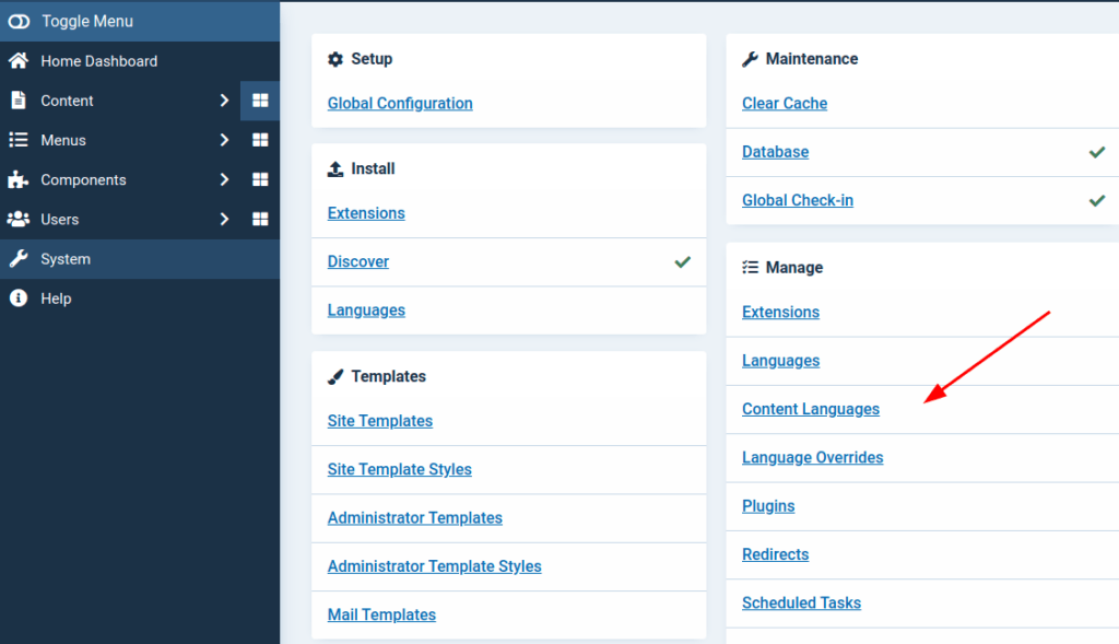Triggermail settings menu with maintenance dropdown option