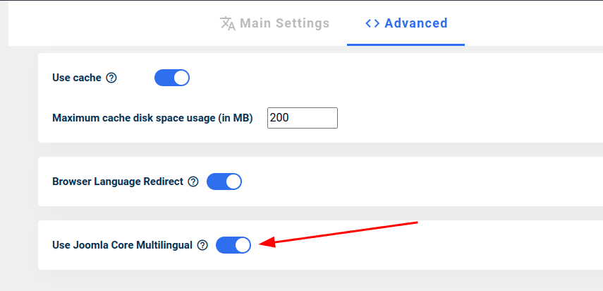 Toggle switch for Joomla Core Multilingual