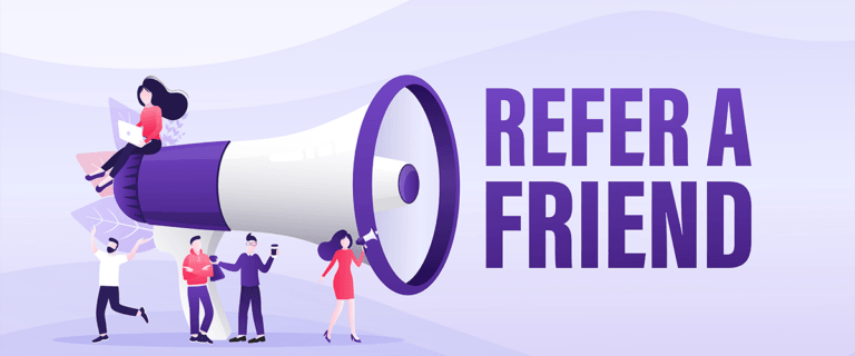 Refer a friend and get rewards. Share the offer with others.