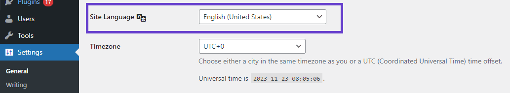 site-language