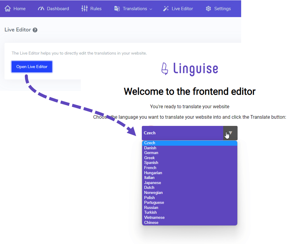 Unidock editor interface screenshot. Visual representation of Unidock.