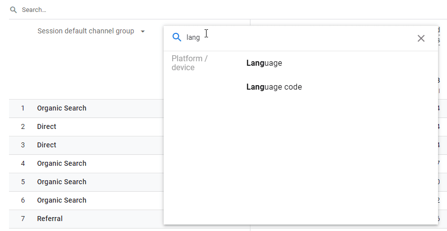 Search Console screenshot showing default channel group