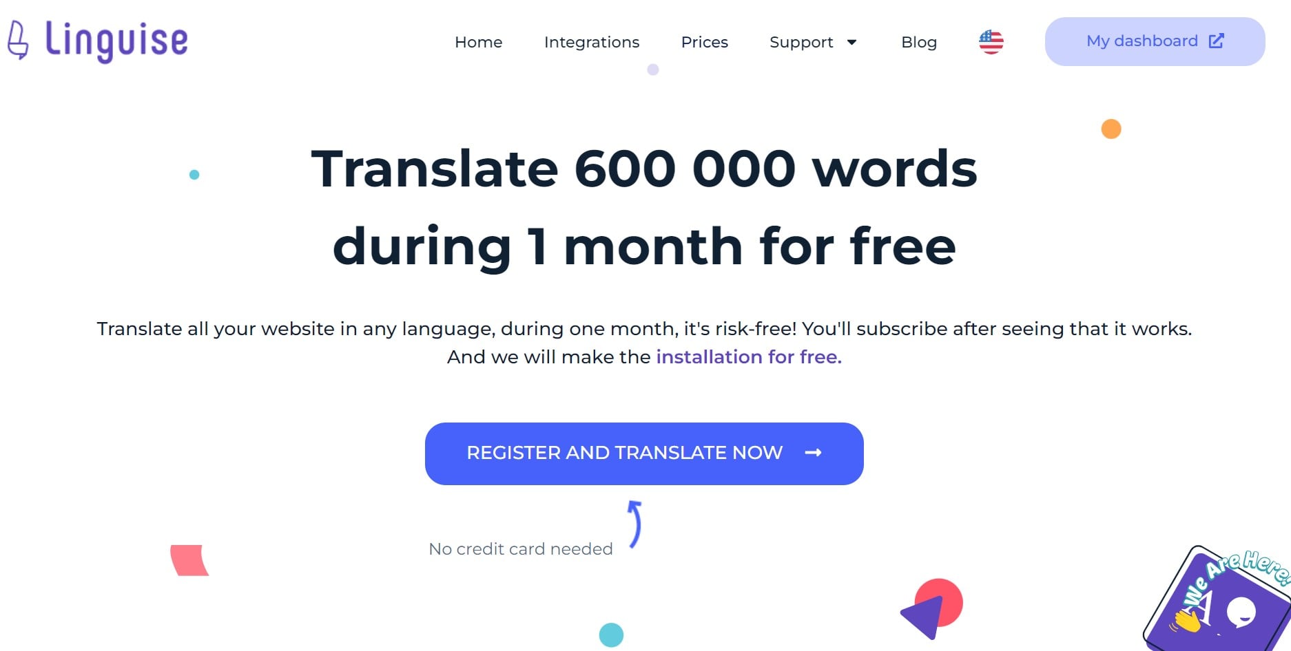 Lingwise translation service homepage