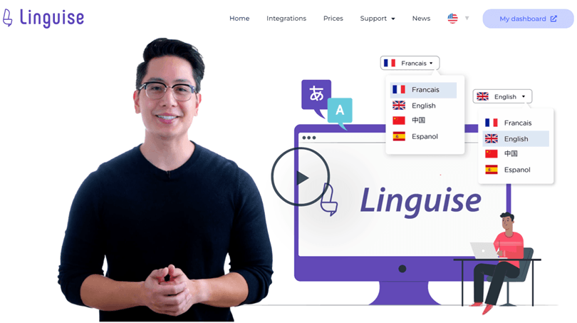 A man next to a computer screen with various text boxes.