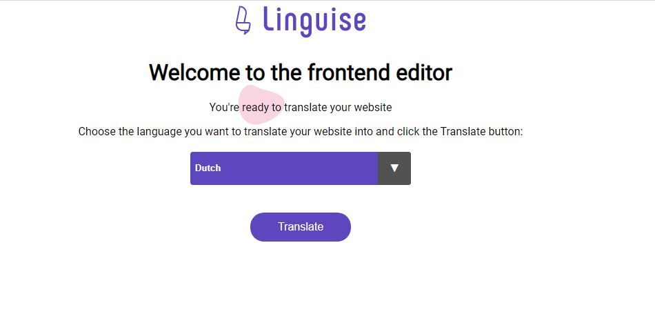 Linguise translation interface for website localization