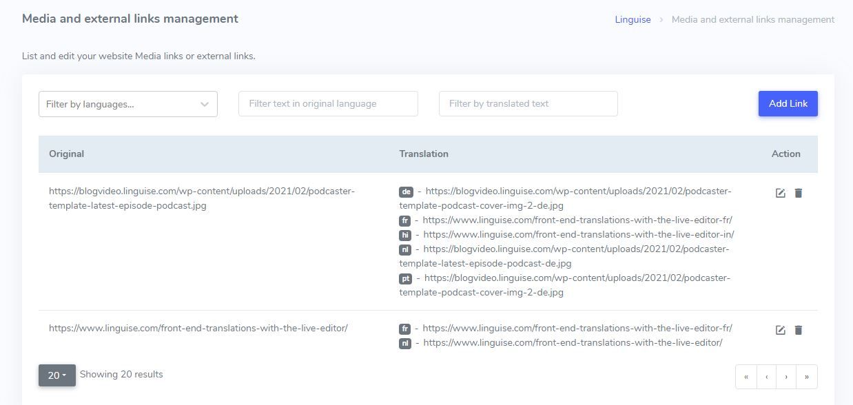 Screenshot of radio and external data management program