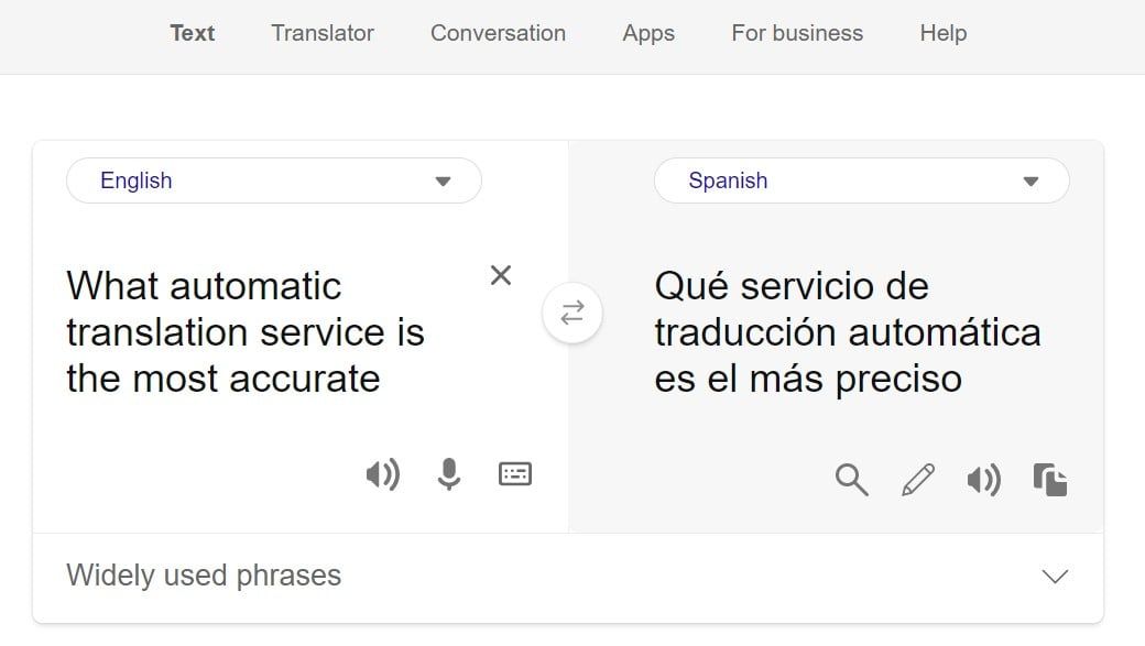 Comparing translation services for accuracy. Automatic translation options.