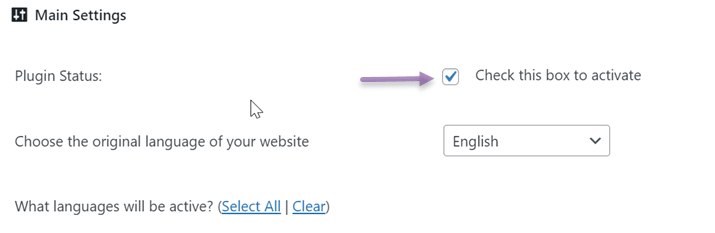 A screenshot of a website settings page with blurred text.