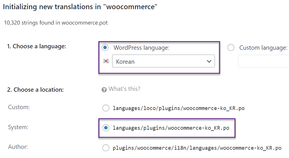 Interface de configurações de tradução do Drupal 10