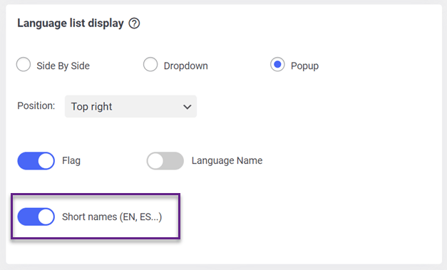A screenshot of a language RTL display settings menu. The menu includes options for display settings.