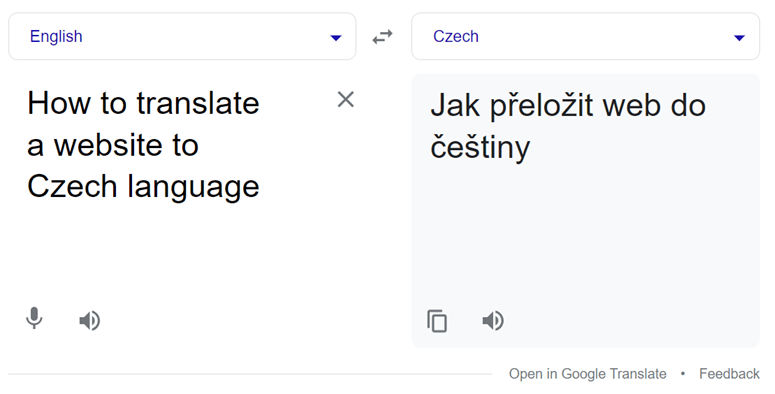 Translation of website to Czech, localization process