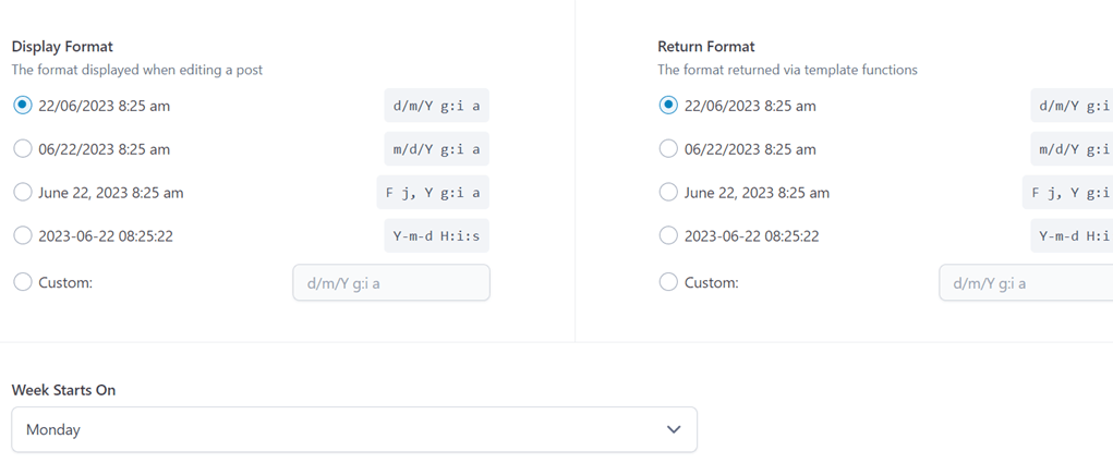 A blurry image of a website settings page with illegible text. The page appears to have various options and configurations.