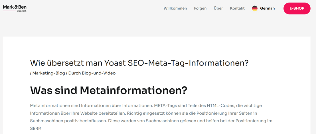 Learn about meta information and tags