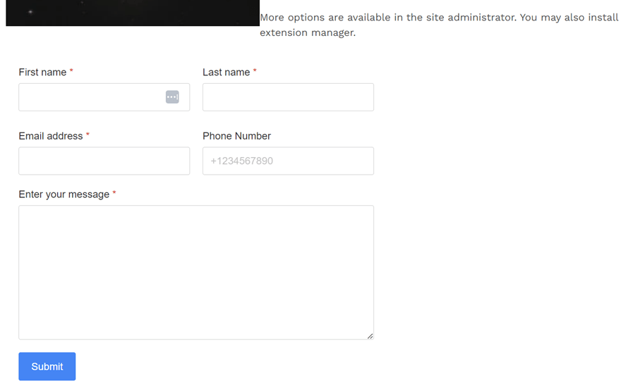 A blank order form on a dark background with input fields.