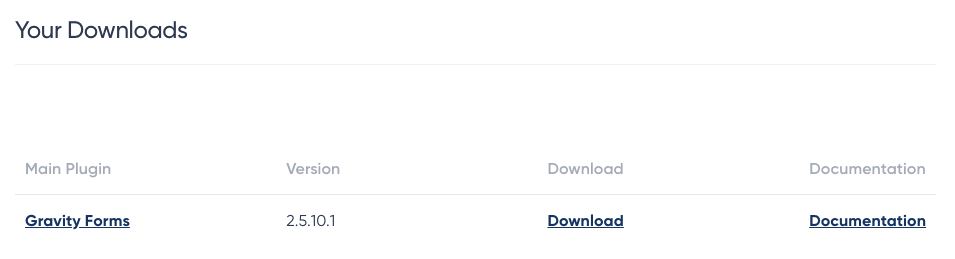 Uma seção em branco para downloads