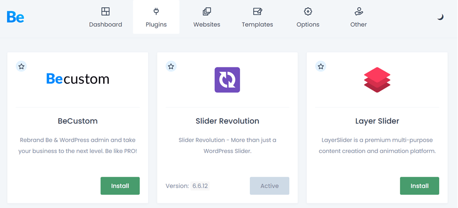 Opções de personalização de site, incluindo SDK customizado, simulação stiller e super ticker.
