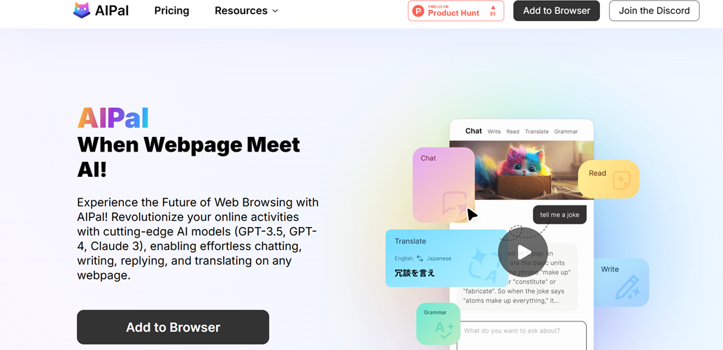 Experience the future of web browsing with AIPal