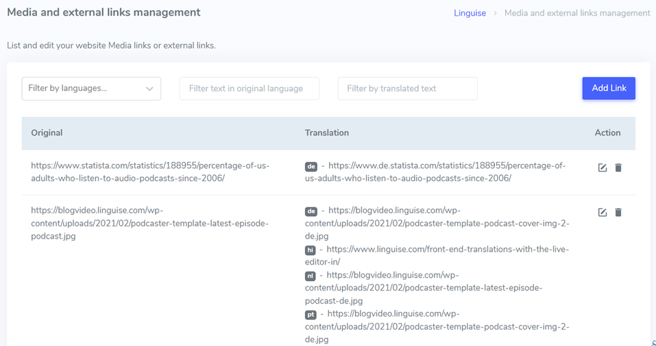 Página da web preta com texto e botões.