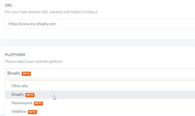 Selecting Shopify platform for website