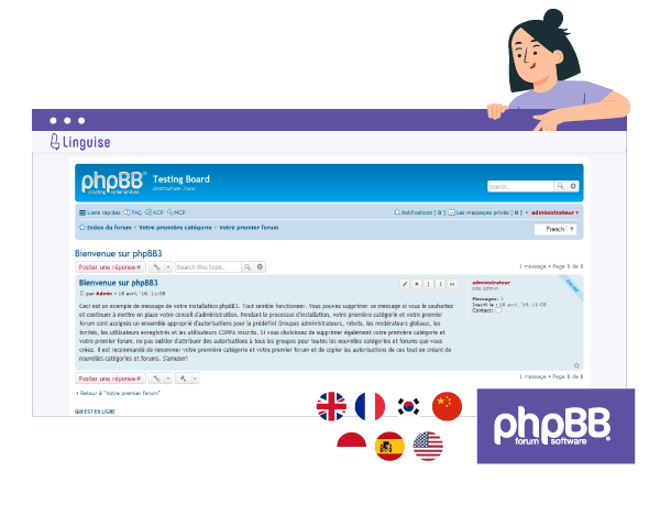 A screenshot of phpBB control panel interface. Various settings and options are visible.