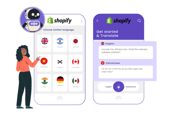 Shopify mobile app interface, setting up store
