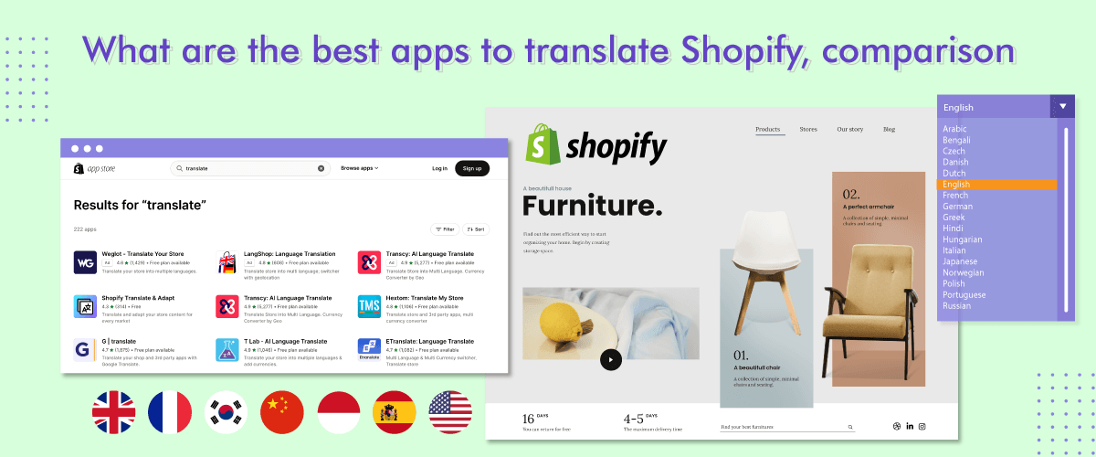 Shopify furniture store translation apps compared