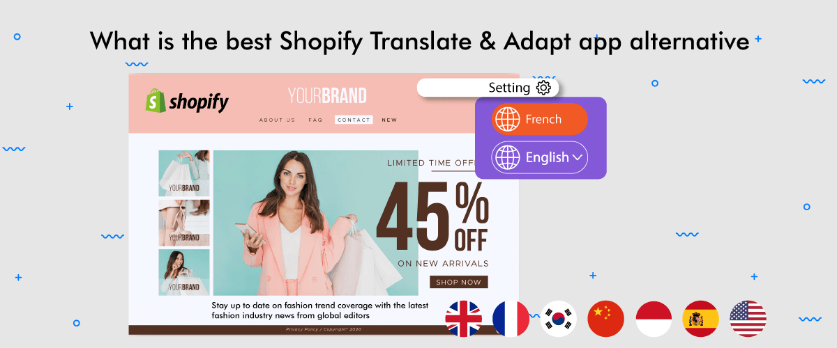 Comparação de alternativas ao aplicativo Shopify Translate & Adapt