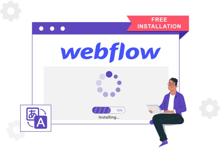 Webflow installation process on a computer screen