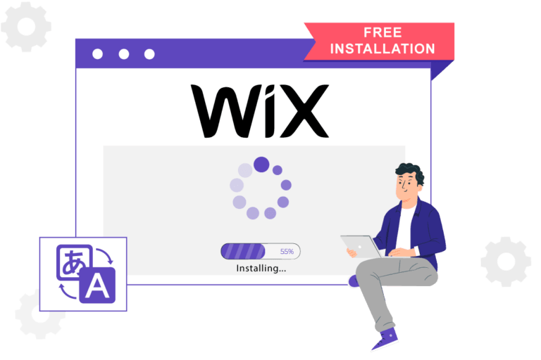 Wix website builder, free installation offered.