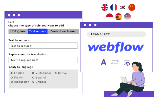 Screenshot of Webflow interface with design elements and tools.