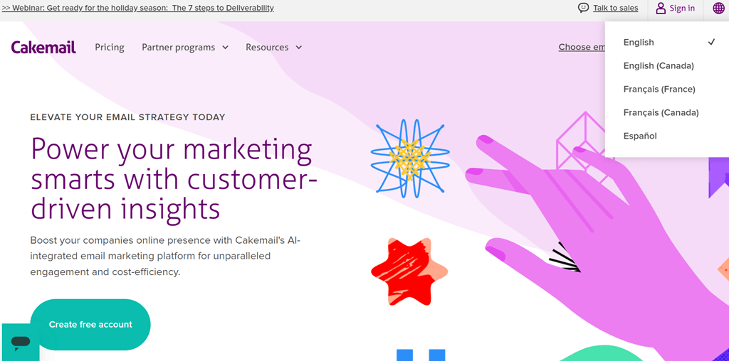 Hand pointing to starburst and arrow graphics