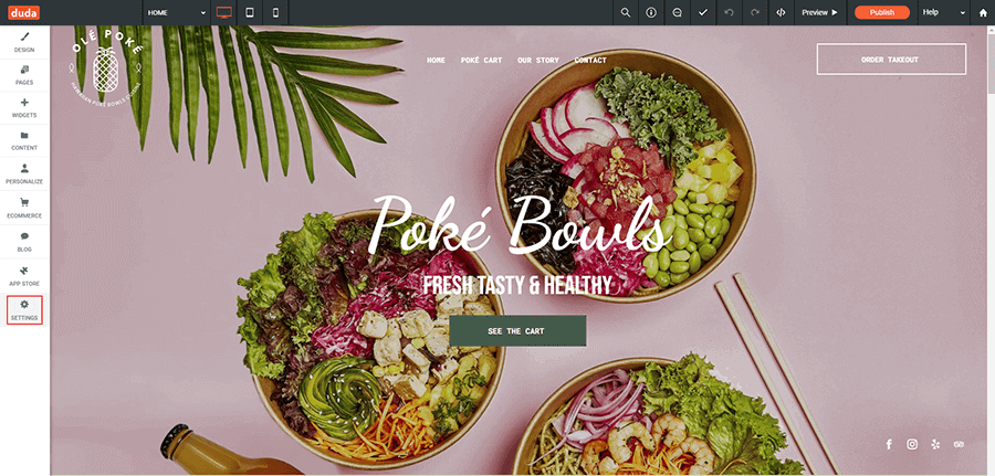 Poke bowls with fresh ingredients and chopsticks