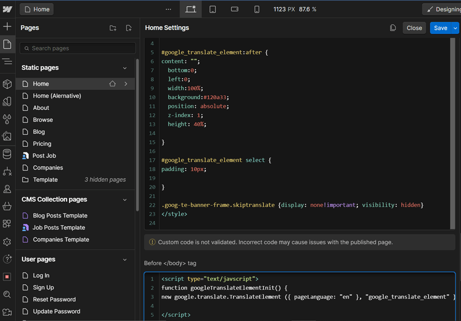 Uma interface de codificação escura com várias ferramentas e um editor de código. A tela exibe linhas de código em uma linguagem de programação.
