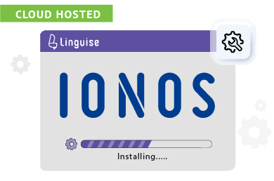 IONOS installation screen with progress bar
