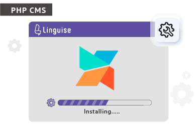 Linguise installation screen with progress bar