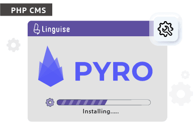 Pyro CMS installation screen with loading progress