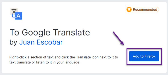 A screenshot of To Google Translate website