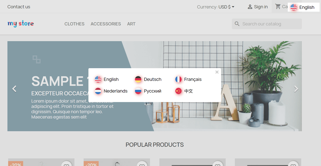 Sample products displayed on myfave website homepage. Various items shown.