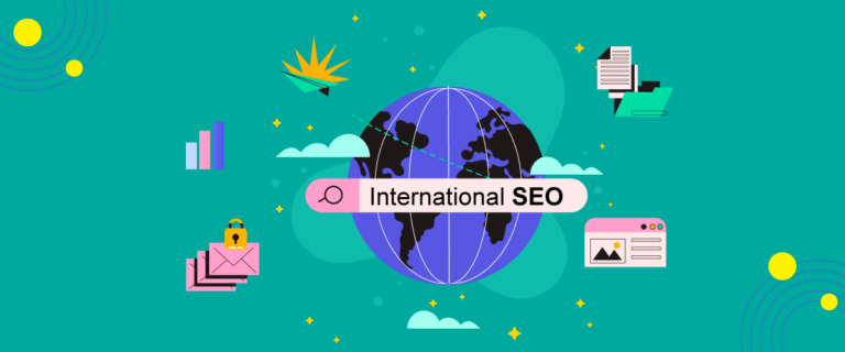 Global online business and SEO concept.