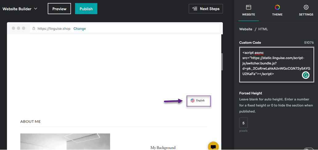 screenshot of image upload interface