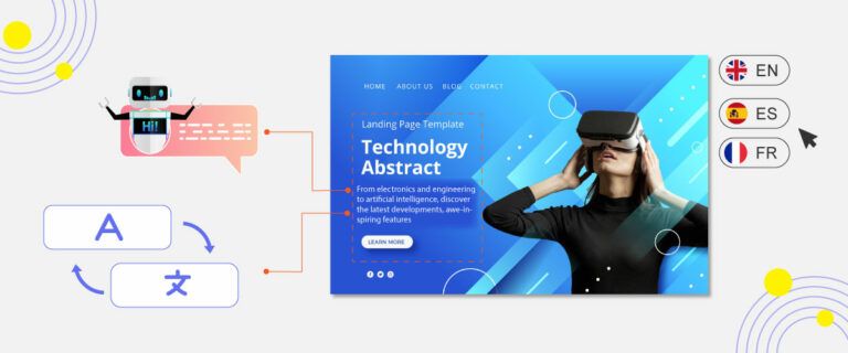 A futuristic website design concept with VR technology