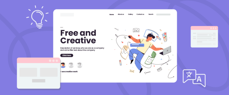 A black and white illustration of a website design.