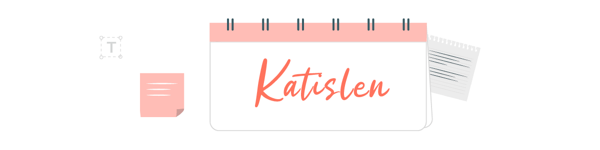 Katishen logo in gray on a black background